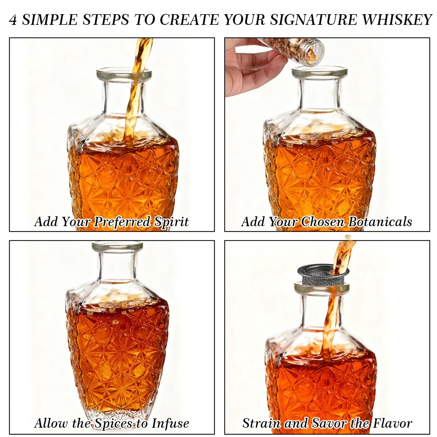Alcohol Infusion Kit with 12 Natural Flavors for Whiskey, Gin, Tequila, Vodka & Cocktails, DIY Your Own Flavored Spirits, Unique Gifts for Men, Husband, Dad -Birthday, Anniversary