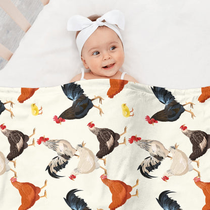 Chicken Gifts for Women, Cute Chicken Blanket for Adults, Soft Fuzzy Plush Throw Mom Blanket, Chickens Decor with Rooster Design, Gifts for Mothers Day White Elephant, 50 x 60 Inches