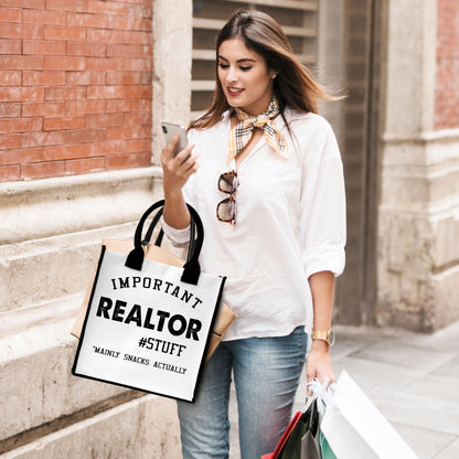 Realtor Tote Bag For Women, Canvas Tote For Working Traveling Shopping, Aesthetic Beach Bag With Ribbon, Thank You Gifts For Realtor -36