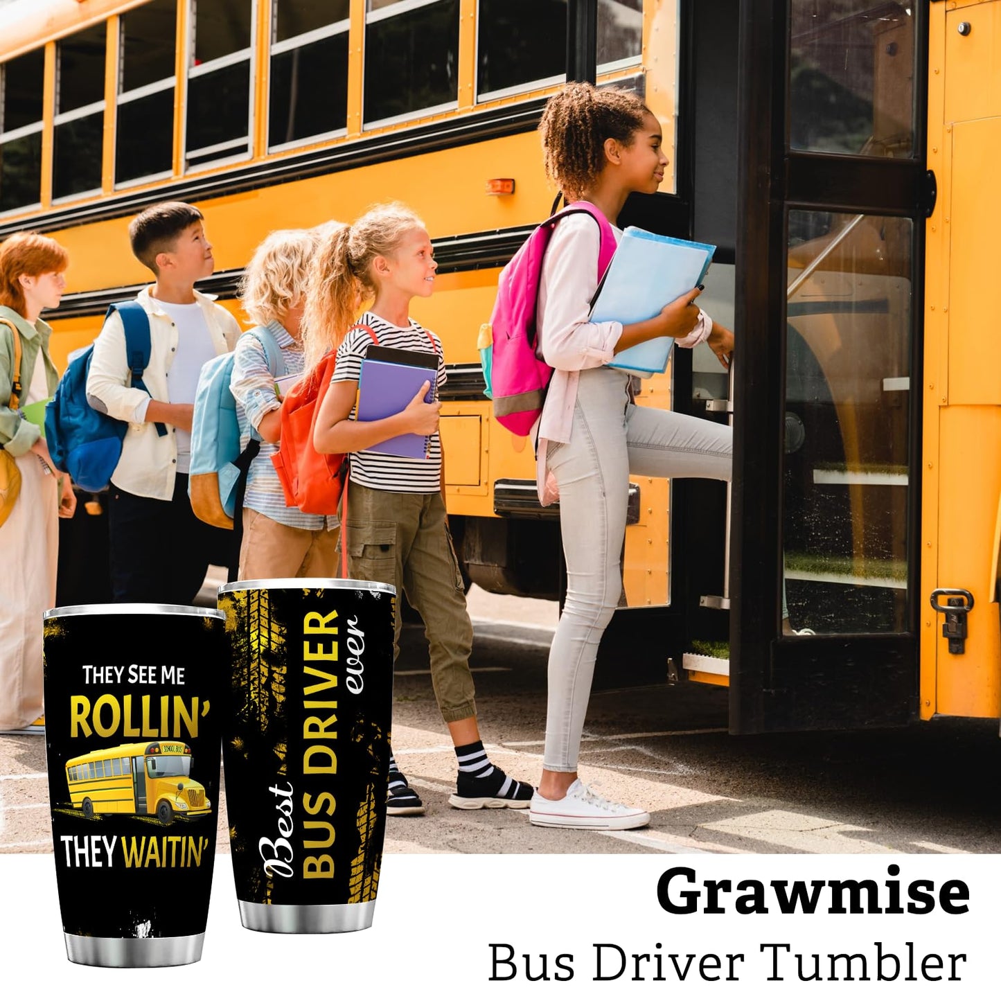 School Bus Driver Gifts for Men, BusDriver Tumbler, Bus Driver Appreciation Gifts, 20oz Stainless Steel TumblerGifts for School Bus Drivers, Bus Driver Christmas Gift