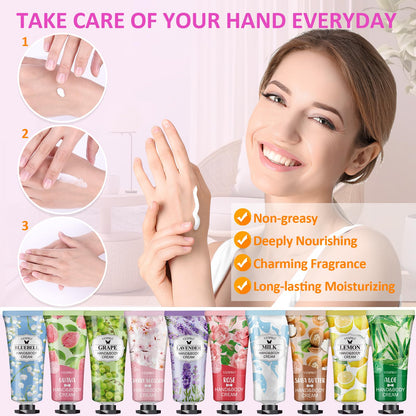 16 Pack Hand Cream Set, Mothers Day Gifts for Mom, Bridesmaid Gifts, Bulk Hand Lotion Travel Size for Dry Cracked Hands, Mini Hand Lotion for Thank You Gifts and Teacher Gifts with a Greeting Card