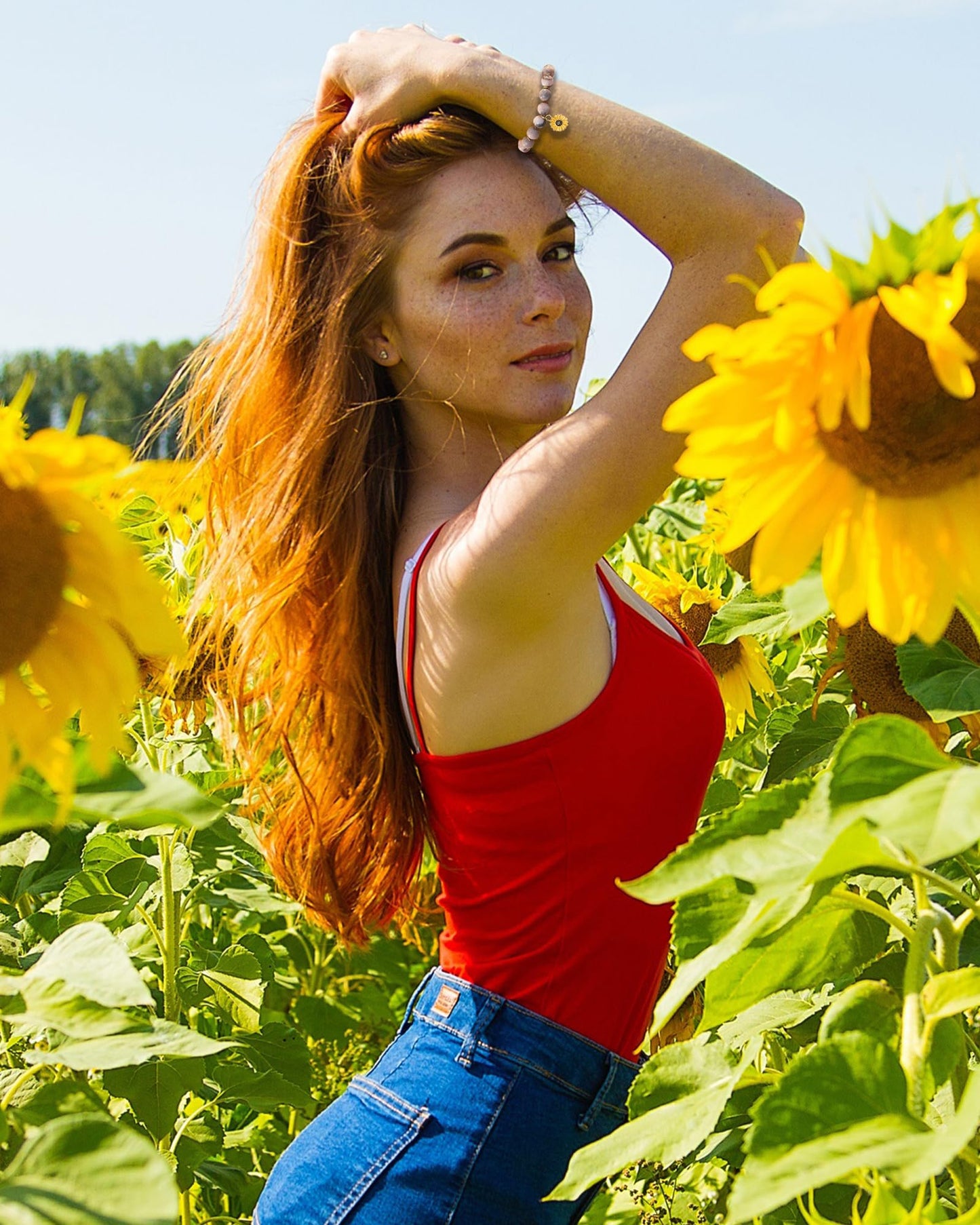 𝗦𝘂𝗻𝗳𝗹𝗼𝘄𝗲𝗿 𝗚𝗶𝗳𝘁𝘀 𝗳𝗼𝗿 𝗪𝗼𝗺𝗲𝗻, Sunflower Bracelet Jewelry 𝗖𝗵𝗿𝗶𝘀𝘁𝗺𝗮𝘀 Birthday Inspirational Gifts for Women Friends Daughter Niece Granddaughter Adults