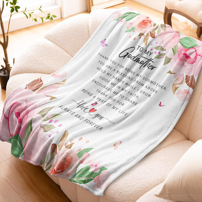 Godmother Gift Blanket 60"x 50" - Mothers Day Godmother Gifts - God Mother Gifts for Women - God Mom Gifts from Godson/Goddaughter - Best Godmom Gifts