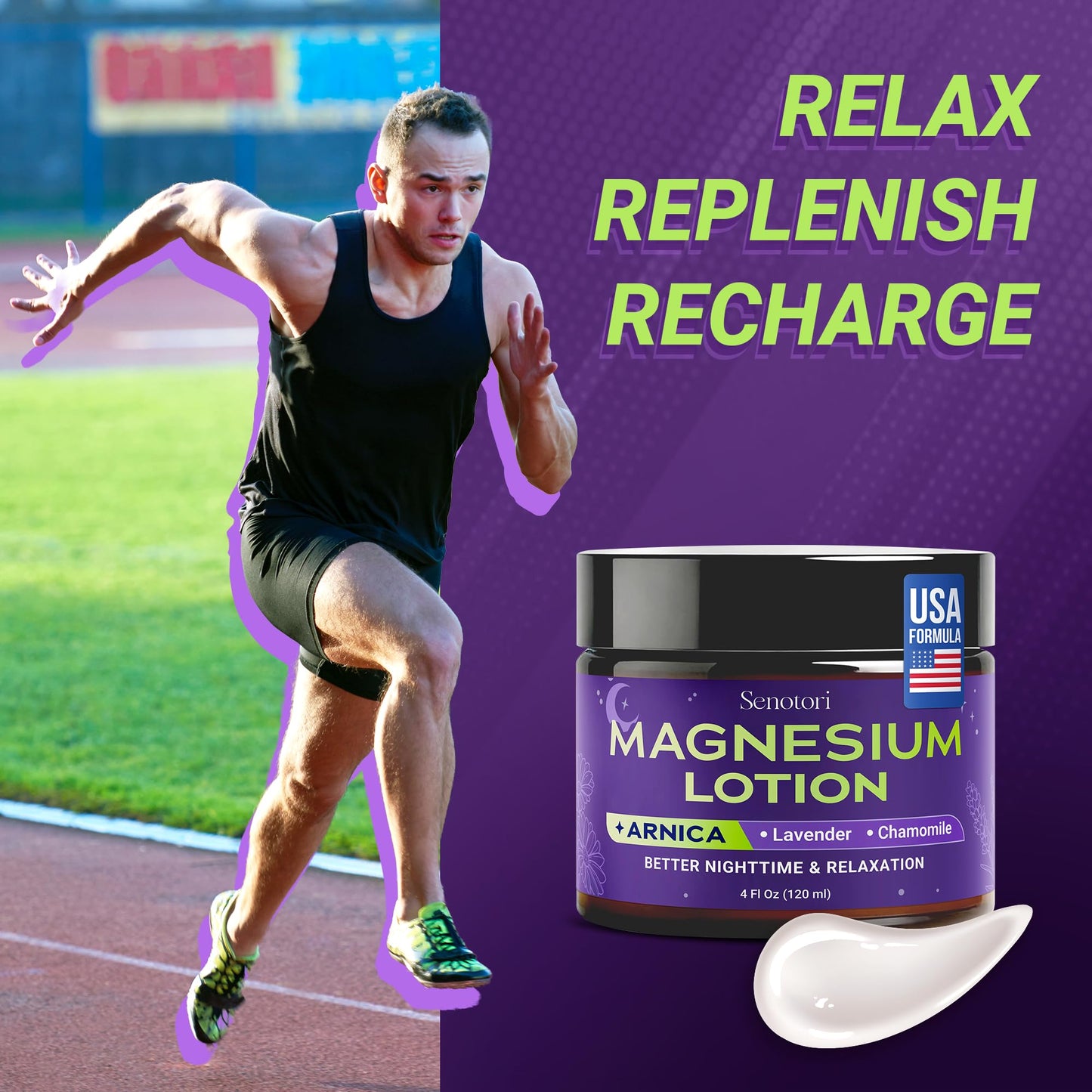 Nighttime Magnesium Lotion with Arnica & Lavender, Chamomile, Topical Magnesium Cream for Daily Body Massage, Thoughtful for Father’s Day Gifts - Relaxation Gifts for Women, Mom & Dad