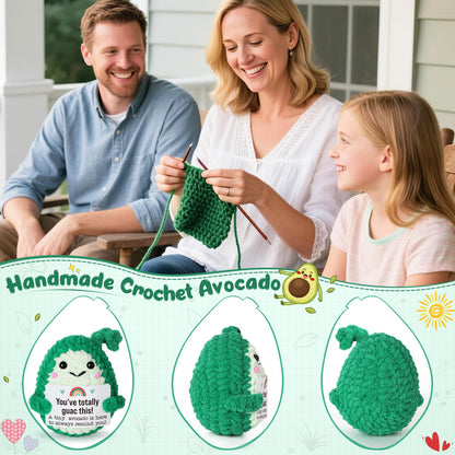 MY-ALVVAYS Positive Avocado Crochet Gift for Graduation Student Teen Girls, Congratulations Gifts for Women Birthday Daughter, Good Luck Emotion Cheer Support Deco Gift for College Sister