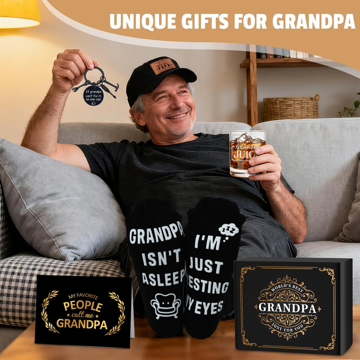 Gifts for Grandpa Birthday Grandpa Gifts for Men Funny Grandfather Gift for Best Grandpas New First Time Great Grandfather to Be Announcement Gift Grandad Happy Birthday Christmas Fathers Day Presents