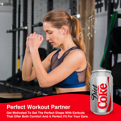 Diet Coke Can Shaped Wireless Earbuds – Bluetooth 5.0 Headphones with Built-in Mic, Voice Assistant Compatibility, 9H Playtime, HD Stereo Sound, Noise Cancelling – Compatible with Apple & Android