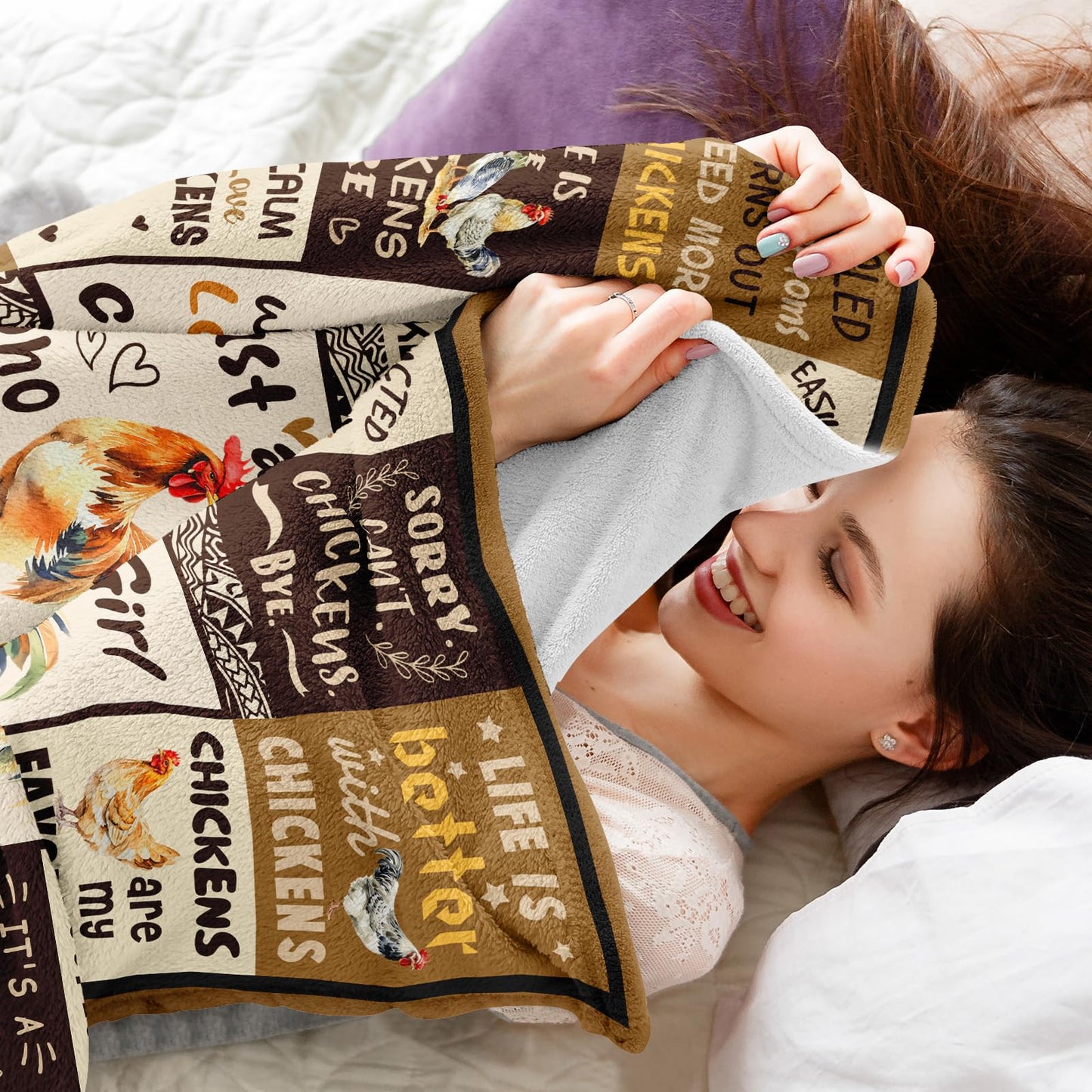 Chicken Gifts for Women/Chicken Lovers, Chick Themed Gifts, Chick Lover/Lady/Mom Presents Throw Blanket 50"x60"