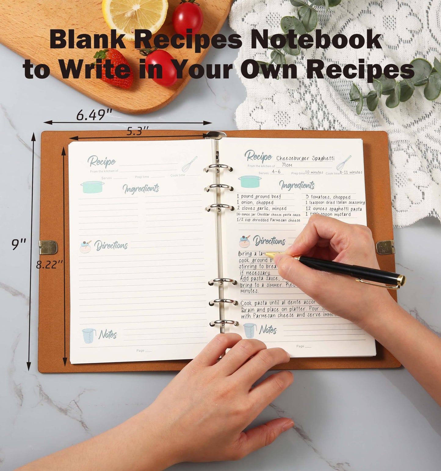 Babysitter Recipe Cookbook-Appreciation Thank You Gift-Birthday or Christmas Gift for Nanny or Caregiver-Removable Binder Notebook with Blank Recipe Pages-Recipe for a Special Babysitter Keepsake