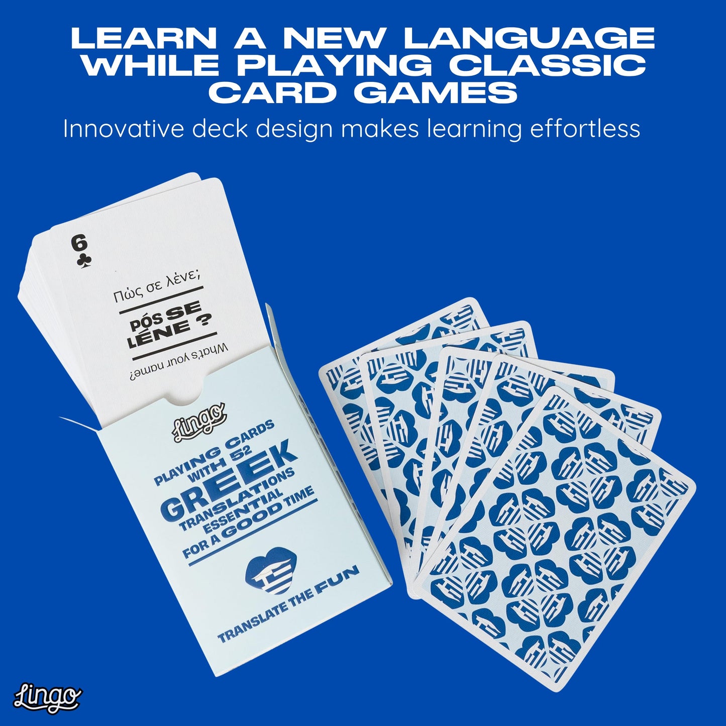 Greek Lingo Playing Cards | Travel Flashcards | Learn Greek Vocabulary in A Fun & Easy Way | 52 Essential Translations