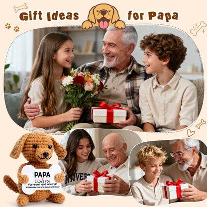 Funny Dog Papa Gifts, Christmas Birthday Gifts for Papa from Granddaughter Grandson, Small Presents Stocking Stuffers Ornament Decor Mini Cool Things Cute Stuff, I Love You Pawpaw Puppy