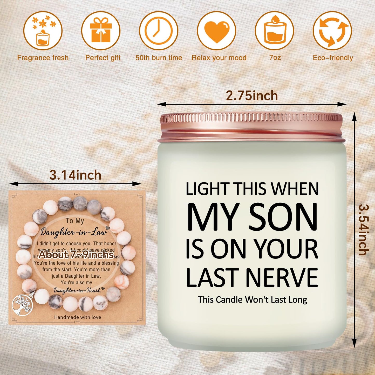 Gifts for Daughter in Law - Mothers Day Christmas Birthday Gifts for Daughter in Law from Mother in Laws - Lavender Scented Candle