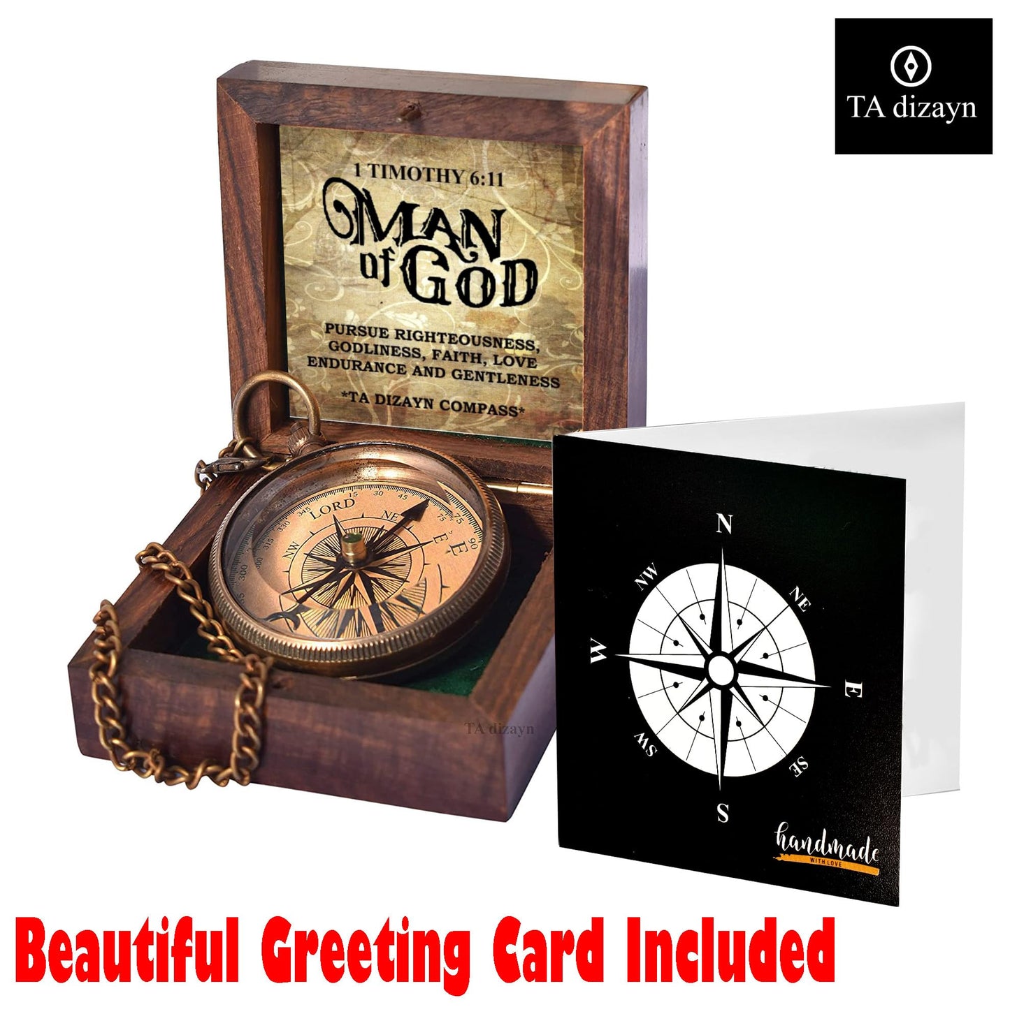 For I Know The Plans I Have For You, Jeremiah 29:11, Solid Brass Directional Engraved Compass, Baptism Gifts for Boys Girls, First Communion, Christian Gifts for Men, First Confirmation Gifts for Boys
