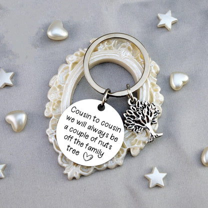 Cousin Gifts for Women Men Best Cousin Keychain Funny Gifts for Cousins Sister Brother Birthday Valentines Day Thanksgiving Christmas Gift for Cousins Sister Gift for Her