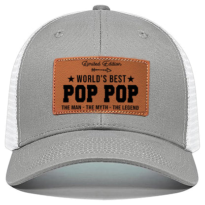 Men's Hat Gifts - Men Cap Gifts for Christmas Father's Day Birthday Trucker Hat Leather Pattern Baseball Cap