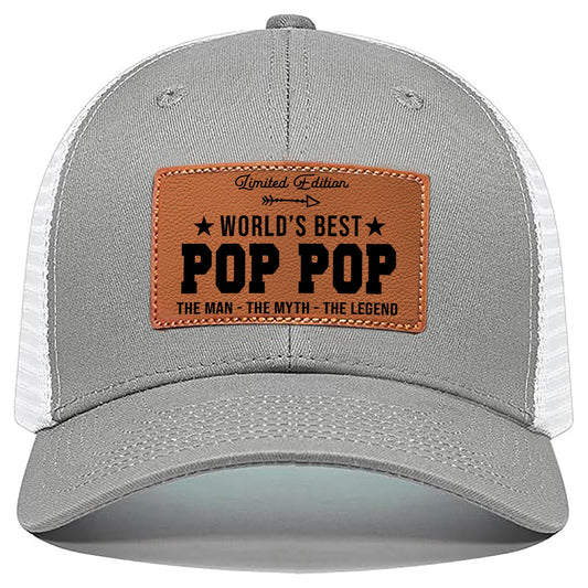 Men's Hat Gifts - Men Cap Gifts for Christmas Father's Day Birthday Trucker Hat Leather Pattern Baseball Cap