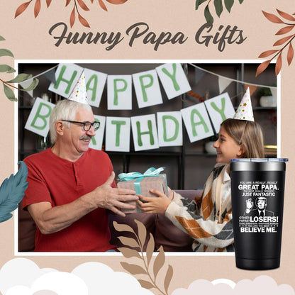 Grifarny Papa Gifts - Fathers Day Gift for Papa's - Papaw Christmas Gifts from Grandkids - You Are a Really Really Great Papa Tumbler Cup 20oz