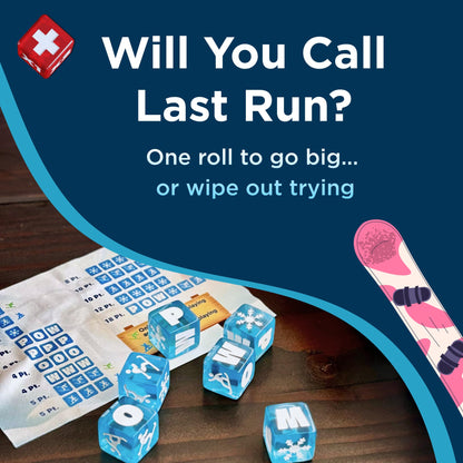 LAST RUN – Fast-Paced Family Dice Game | 2-6 Players | Ski Gift Travel Game for Skiers & Snowboarders | Après Ski & Friends Game Nights | 8+