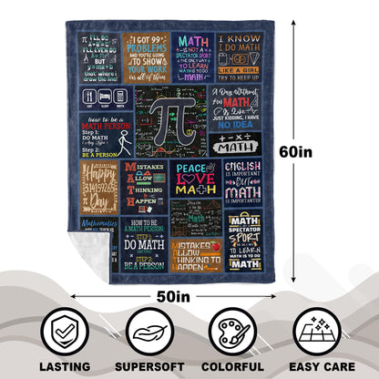 Math Gifts for Men/Women, Math Teacher Appreciation Gifts, Graduation/Birthday Gifts for Math Lovers Blanket 60X50in
