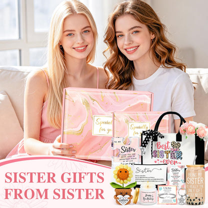 Sisters Gifts from Sister Birthday Gifts for Sisters Adult Funny Gift Ideas for Best Sister Ever Meaningful Gift for Siblings Cool Little Sis Present Set for Women Older Younger Sis Who Has Everything