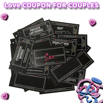 Love Coupons for Him - 30 Naughty Coupons for Boyfriend, Husband | Couples Gifts for Christmas, Valentine's Day, Anniversary or Birthday, 20 Dirty Coupons + 10 Blank Fillable Coupons