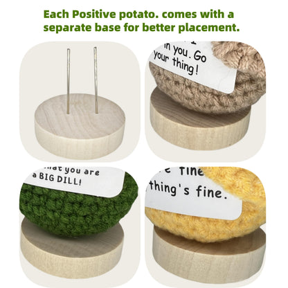 3 Pack Crochet Gift - Emotional Support Plush Toy with Inspirational Card and Base | Cute and Funny Christmas for Women, Girlfriend, Boyfriend, Teens