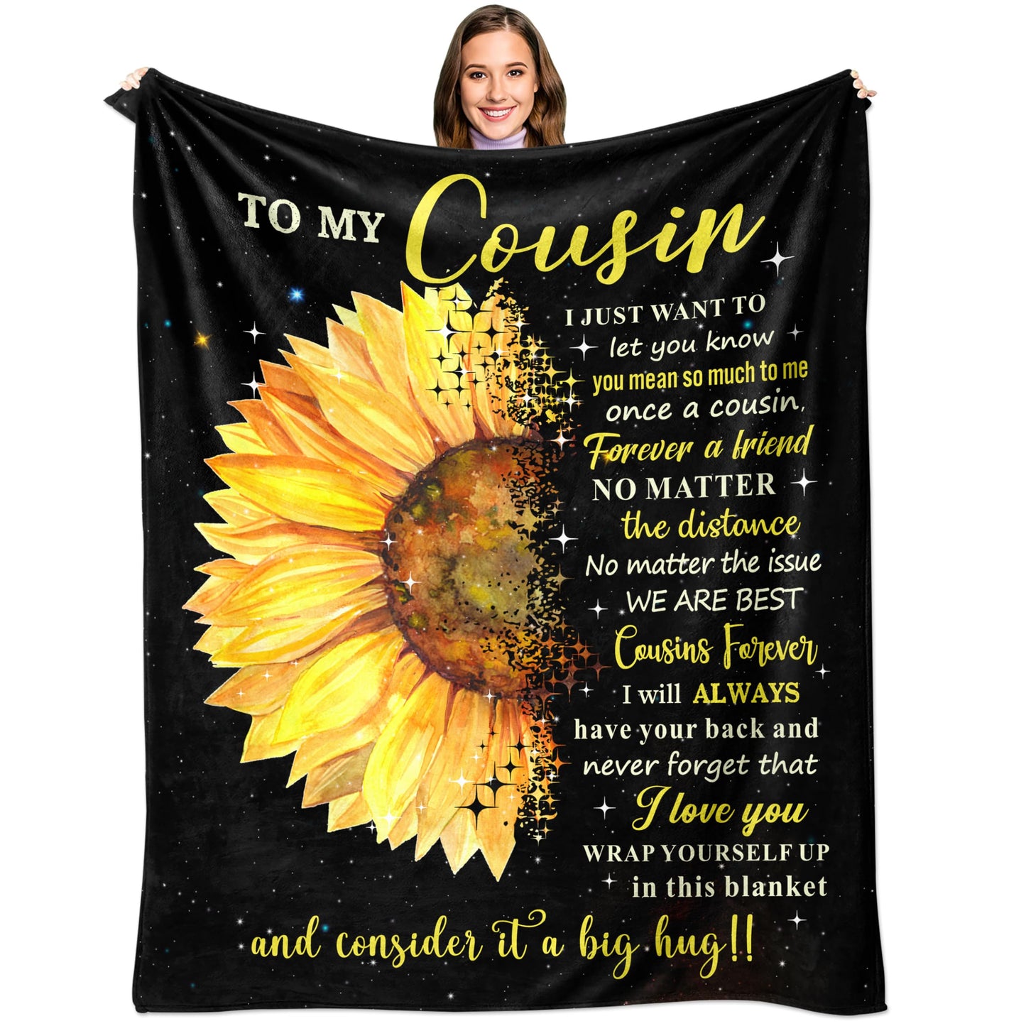 Cousin Gifts for Women - Cousins Gifts - Gifts for Cousins Female - Cousin Birthday Gifts for Women - Best Cousin Gifts - to My Cousin Gifts - Best Cousin Ever Throw Blanket 60x50 Inch