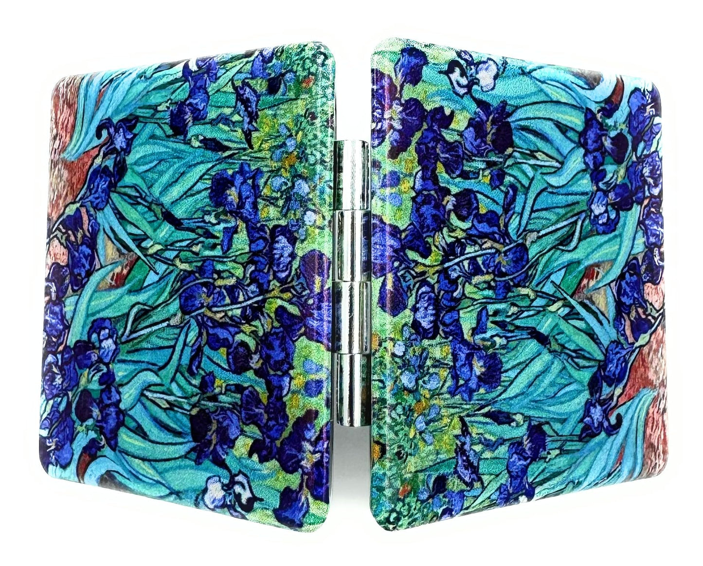 Compact Mirror Square Irises Van Gogh Pocket Mirror for Women Small Travel Mirror Magnifying Floral Purse Mirror Compact Unique Gift for Women