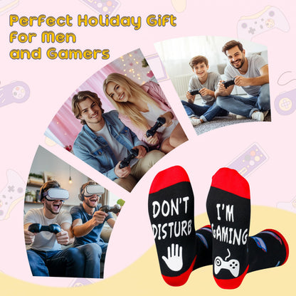 Kelool Fathers Day Socks Gifts for Men Dad Do Not Disturb I'm Gaming Funny Men Sock Gifts From Daughter Wife Son Kids Teen