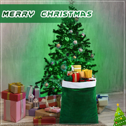 Shappy 2 Pcs Christmas Velvet Santa Gifts Bags 20 x 28 Inch Large Santa Gift Sack with Drawstring Christmas Gift Presents Bags for Xmas Present Toys Holiday Party Supplies(Green)