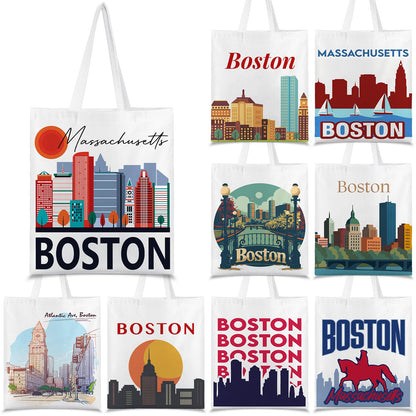 Paterr 9 Pcs City Souvenirs Gifts New York Tote Bag Bulk San Francisco Canva Tote Boston Chicago Souvenirs for Women Travel