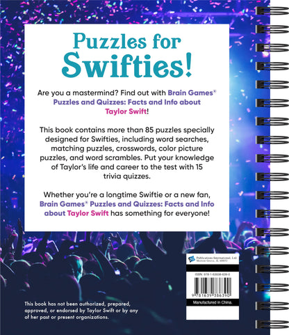 Brain Games - Puzzles and Quizzes - Taylor Swift: The Ultimate Swiftie Activity Book | Picture Puzzles, Trivia, Crossword, Word Search & More | Unauthorized & Unofficial