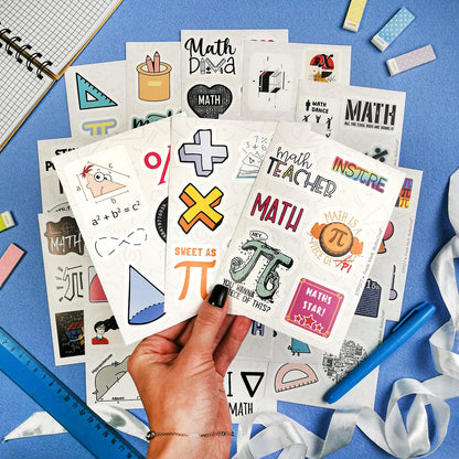 BulbaCraft BulbaCraft 100Pcs Small Math Stickers - Funny Math Gifts for Women and Men, Mathematics Gifts for Women & Men
