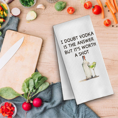 Vodka Gifts Kitchen Towels, Vodka Gifts for Women Vodkas Lovers Dish Tea Towels for Kitchen, Alcohol Gift for Men Women Decorative Hand Towel for Bar Cart Decor, 16x24 Inch