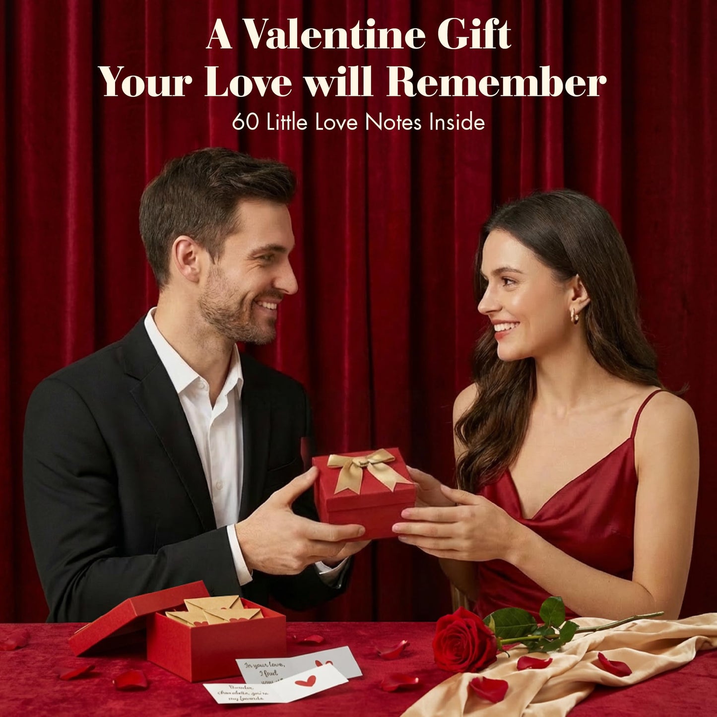 STOFINITY 60 Mini Love Notes With Envelopes - Personalized Valentines Day Gifts For Him, Her, Girlfriend - DIY Valentines Gift For Husband, Wife, Men, Women - Birthday Gifts for Boyfriend, Anniversary