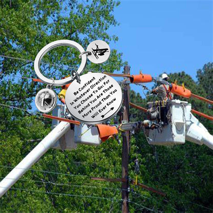 LQRI Lineman Keychain Electrician Gifts Lineman Gift Electricians Tower Techs Gifts Electrician Graduation Graduate Gift