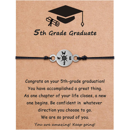 SmileBelle Graduation Bracelet as 5th 8th Grade Graduation Gifts for Boys Girls, Kindergarten Grad Graduations Gifts, Fifth Eighth Grad Gift Nurse Graduations Gift for Women, Compass Bracelets as Class of 2026