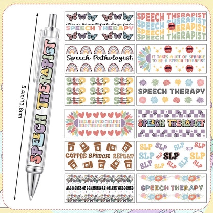 Motipuns 12 Pcs Speech Language Pathologist Gifts SLP Ballpoint Pens Speech Therapist Appreciation Gift SLP Birthday Party Favors Thank You Bulk Pens for Women Medical Staff Office Holiday Supplies