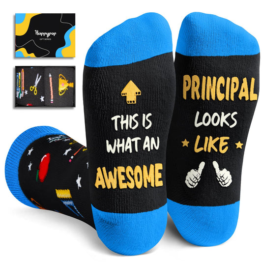 HAPPYPOP Appreciation Gift Ideas - Funny Teacher Principal Boss Coworker Employee Socks