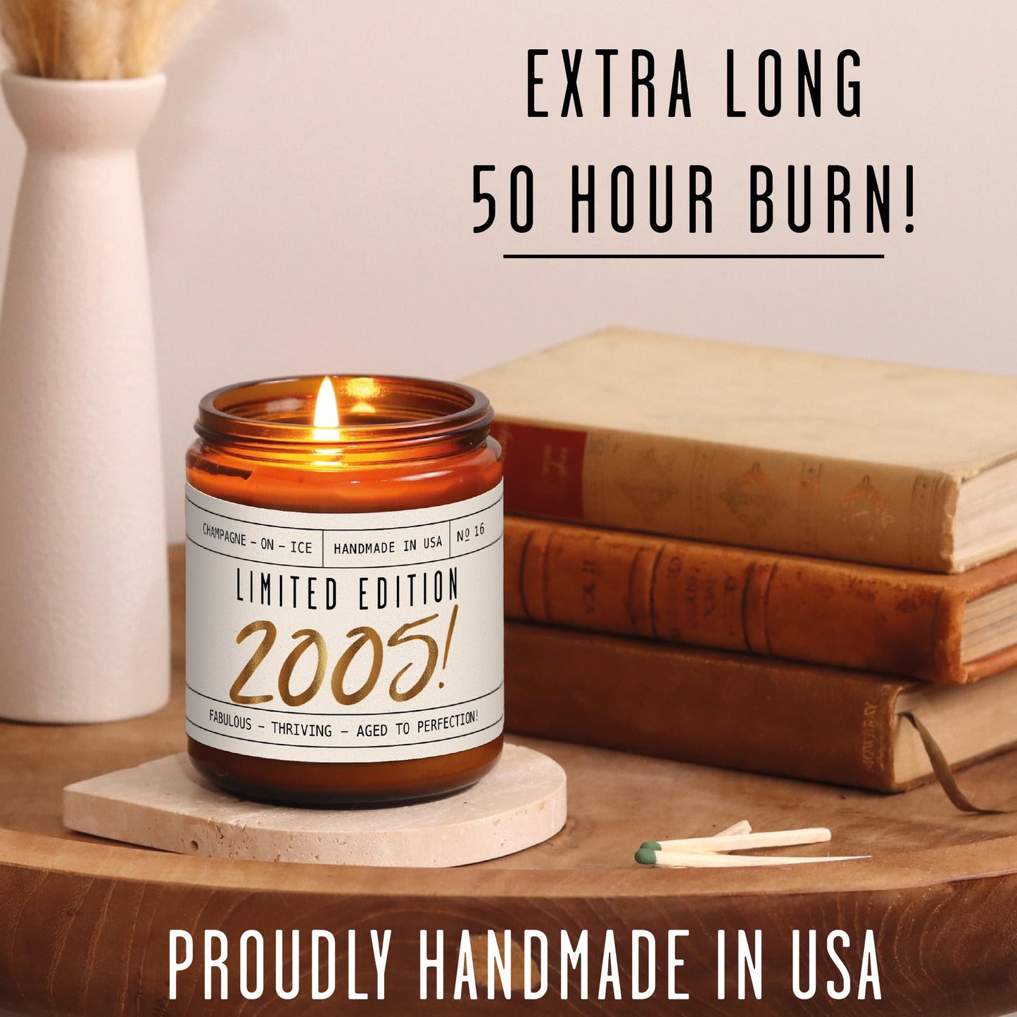 21st Birthday Gifts for Her - 'Limited Edition 2005' Soy Candle, w/Sparkling Berries & Fruit I 21st Gifts for Women I 2005 21 Birthday Gift for Her I 9oz Reusable Jar, 50Hr Burn, Made in USA