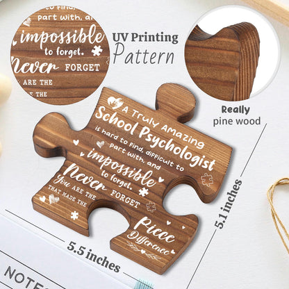 School Psychologist Thank You Appreciation Gifts, School Psychologist Office Decor Puzzle Piece Gifts Decorative Signs Plaques AXX03