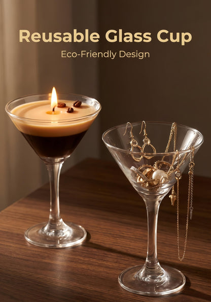 Espresso Martini Candle Gifts for Women Men, Coffee Themed Unique Gift for Espresso Lovers, Soy Wax Candles Kit for Coffee Bar, Home Decor for Mother, Birthday, Christmas, Halloween