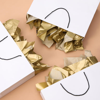 SUNCOLOR 36 Sheets Gold Tissue Paper for Gift Bags, 20 x 20 Inch Shiny Metallic Wrapping Paper for Christmas Weddings Birthdays and Crafts