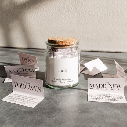 anointed. The i am Jar, 60+ Scripture Affirmation Cards and Bible Verse Jar, Christian Gifts for Faith Encouragement, Religious Gift, Daily Devotional Prayer