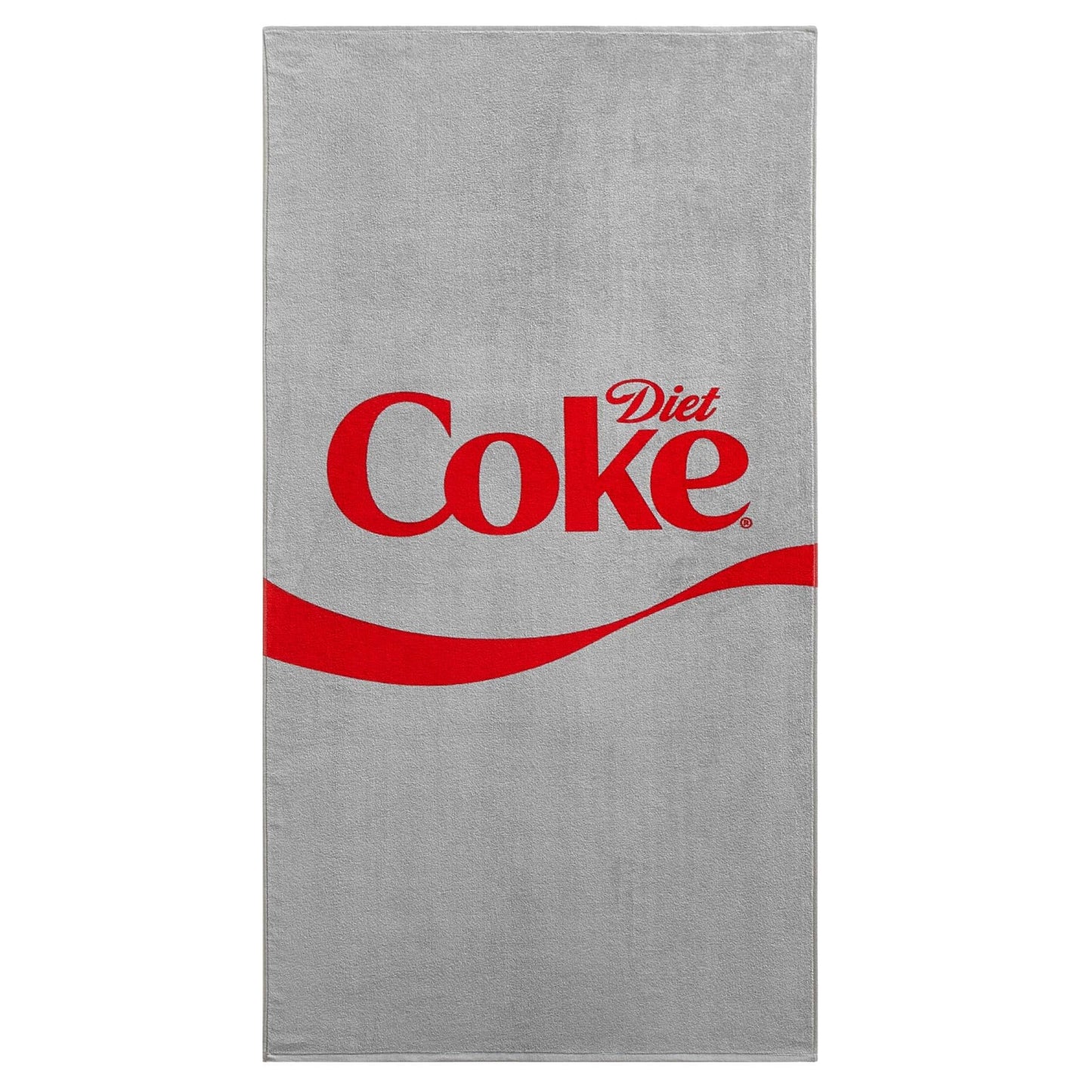 Diet Coke Logo Beach Towel,30"x60" Large Gray Bath Towel with Red Script Design, Soft Cotton Rich Pool & Beach Towel