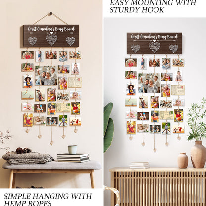 Great Grandma's Brag Board Mothers Day Great Grandma Gifts Picture Frame, Birthday Gifts for Great-Grandma from Grandchildren, Best Great-Grandmother Photo Holder Nana Gift Hanging Xmas Card Holder