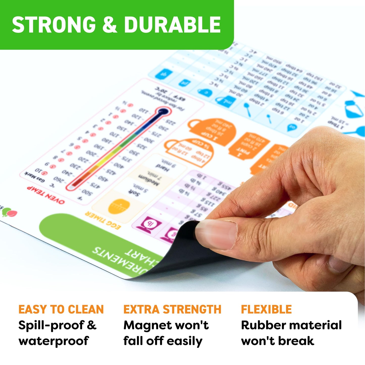 Momo & Nashi Kitchen Conversion Chart Magnet - Measurements Conversion Chart - Baking Supplies Baking Accessories Cooking Gadgets - Baking Kitchen Cooking Gifts for Women - Kitchen Gadgets
