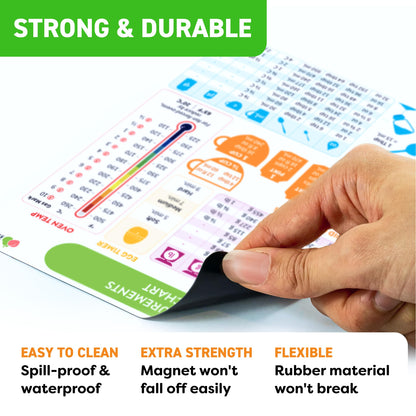 Momo & Nashi Kitchen Conversion Chart Magnet - Measurements Conversion Chart - Baking Supplies Baking Accessories Cooking Gadgets - Baking Kitchen Cooking Gifts for Women - Kitchen Gadgets