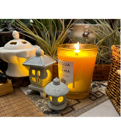 Japanese Pagoda LED Lamp Statue Figurine, LED Lantern Pagoda Statue Figurines for Home Table Decor - Style A