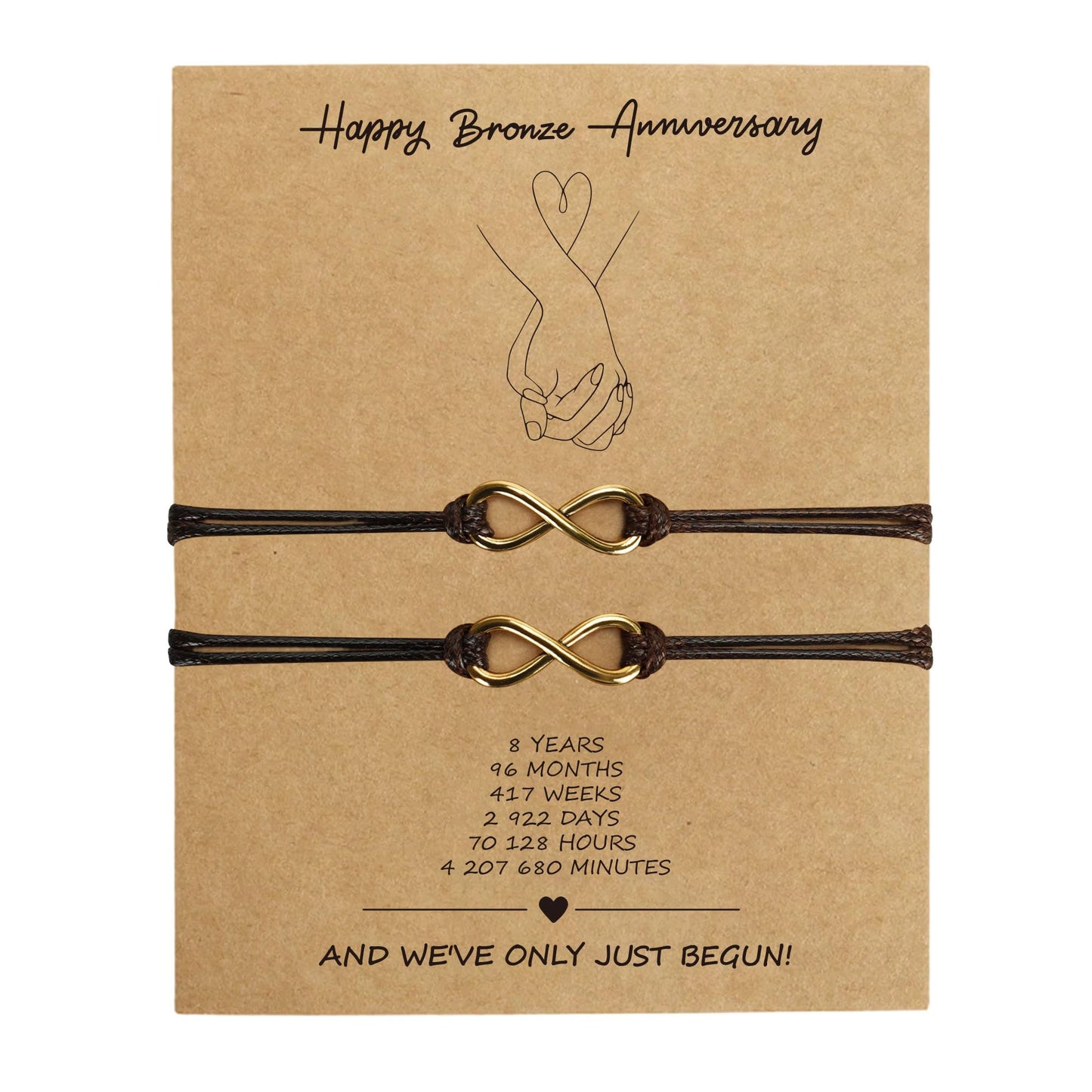 Glowvibe Bronze 8th Anniversary Wedding Gifts,Matching Bracelets For Couple 8th Anniversary Present for Him and Her Bracelets Infinity Knot